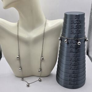 SET Silvertone Avon Jingle Bells on Chain w\ Bracelet - Necklace 18" Bracelet 6